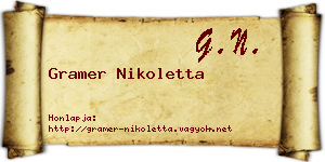 Gramer Nikoletta névjegykártya